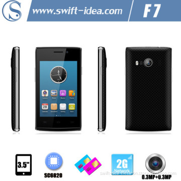 2015 New 3.5 Inch HD Sc6820 GSM Quad Band 2g Network Phone with Dual SIM (F7)